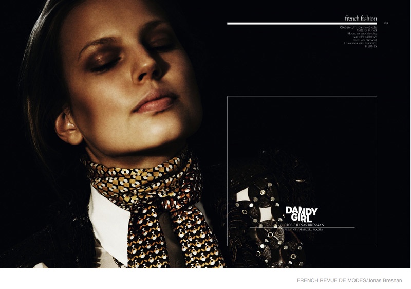 Elisabeth Erm channels dandy style for women in French Revue de Modes.