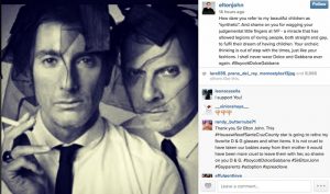 Why Elton John & More Celebrities Are Boycotting Dolce & Gabbana Why Elton John & More Celebrities Are Boycotting Dolce & Gabbana