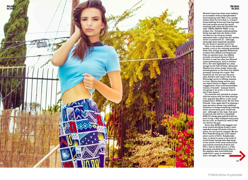 Blue looks to be the 'Gone Girl' star's color as she poses for FHM.