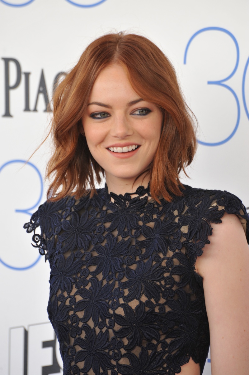 Emma Stone Hair Wavy Lob