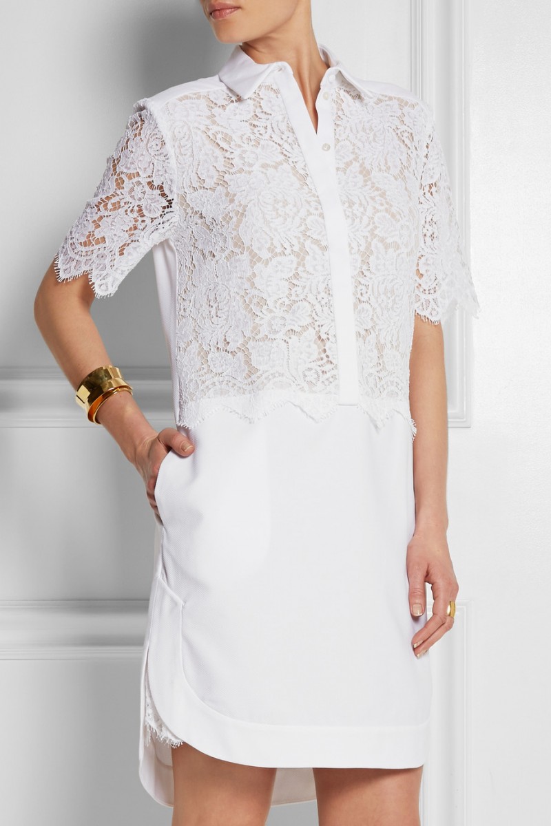 Erdem has created a white lace pique shirt dress perfect for a summer day out. Dress available at Net-a-Porter. 