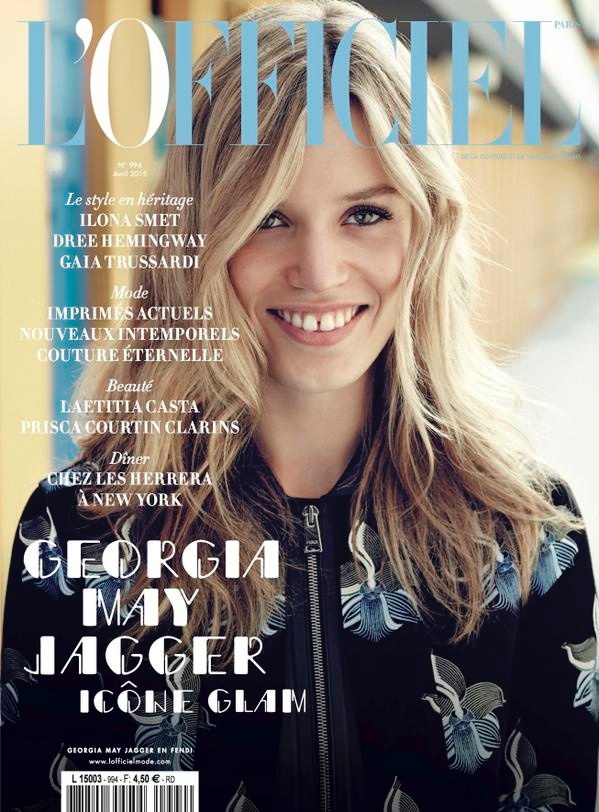 Georgia May Jagger lands L'Officiel Paris April 2015 cover by Marcin Tyszka