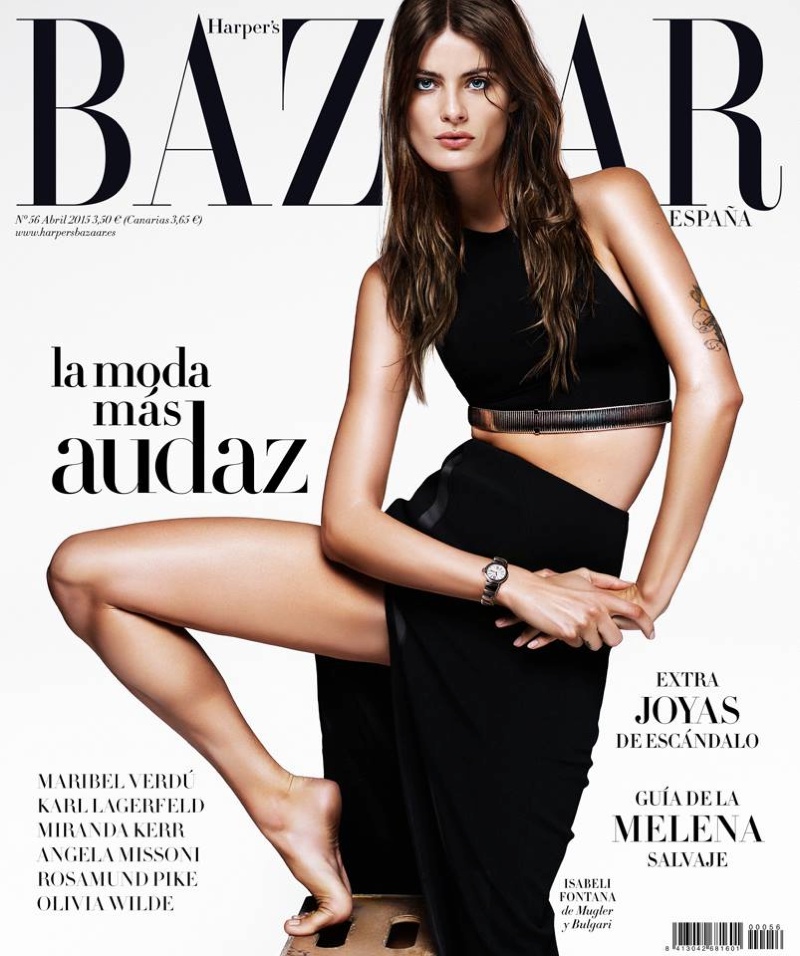 Isabeli Fontana stars on the April 2015 cover from Harper's Bazaar Spain. 