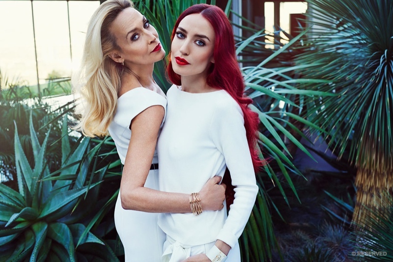 Jerry Hall and daughter Lizzy Jagger model for Reserved. 