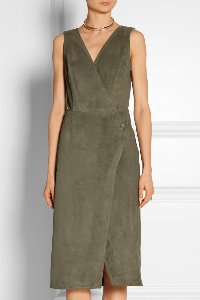 Combing the two 1970s trends of a wraparound dress and suede, Jason Wu creates a ladylike look inspired by the decade. Available at Net-a-Porter. 