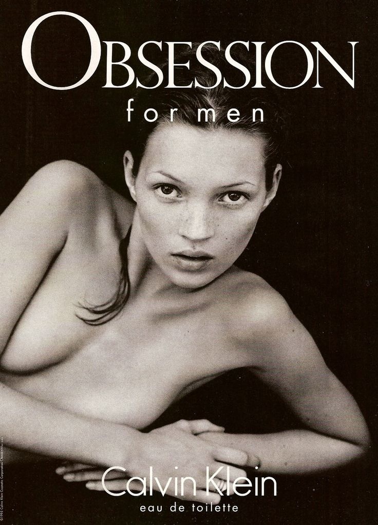 Kate Moss was in yet another controversial Calvin Klein campaign for their 'Obsession' fragrance for men--shot in 1993. Photographed by Mario Sorrenti, many felt the ads promoted the Heroine Chic look of the time. 