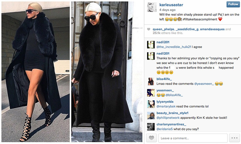 Serbian singer Jelena Karleusa says that Kim Kardashian stole her look. Photo via Instagram. 