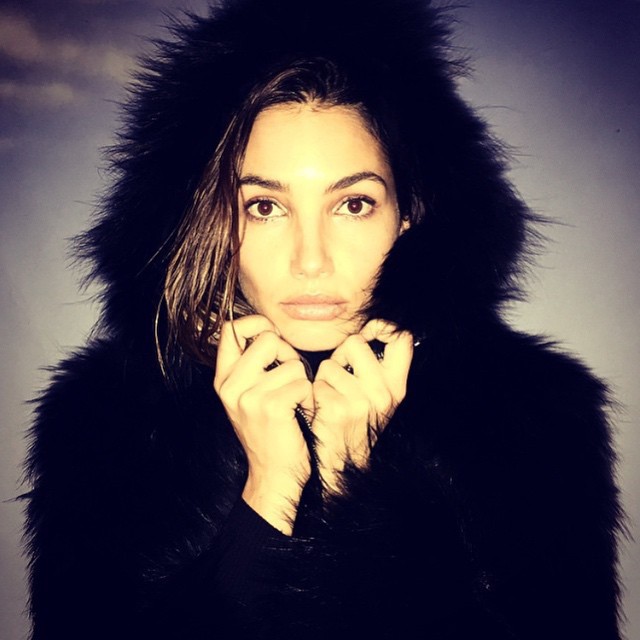 Lily Aldridge looks sad about the cold weather
