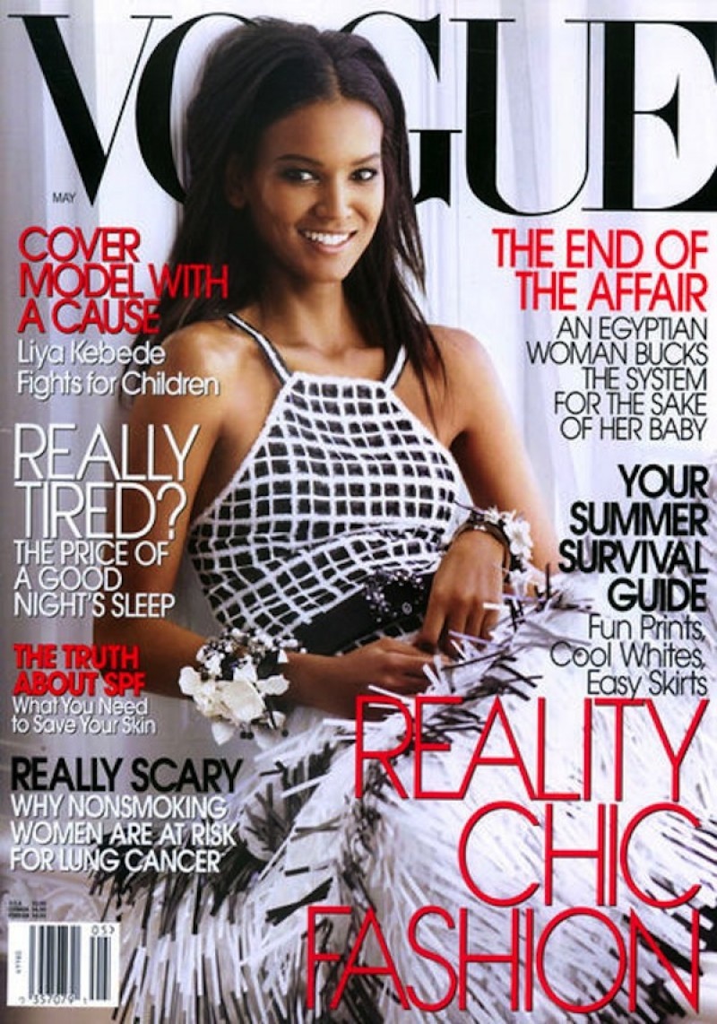 Liya Kebede starred on Vogue's May 2005 cover. 