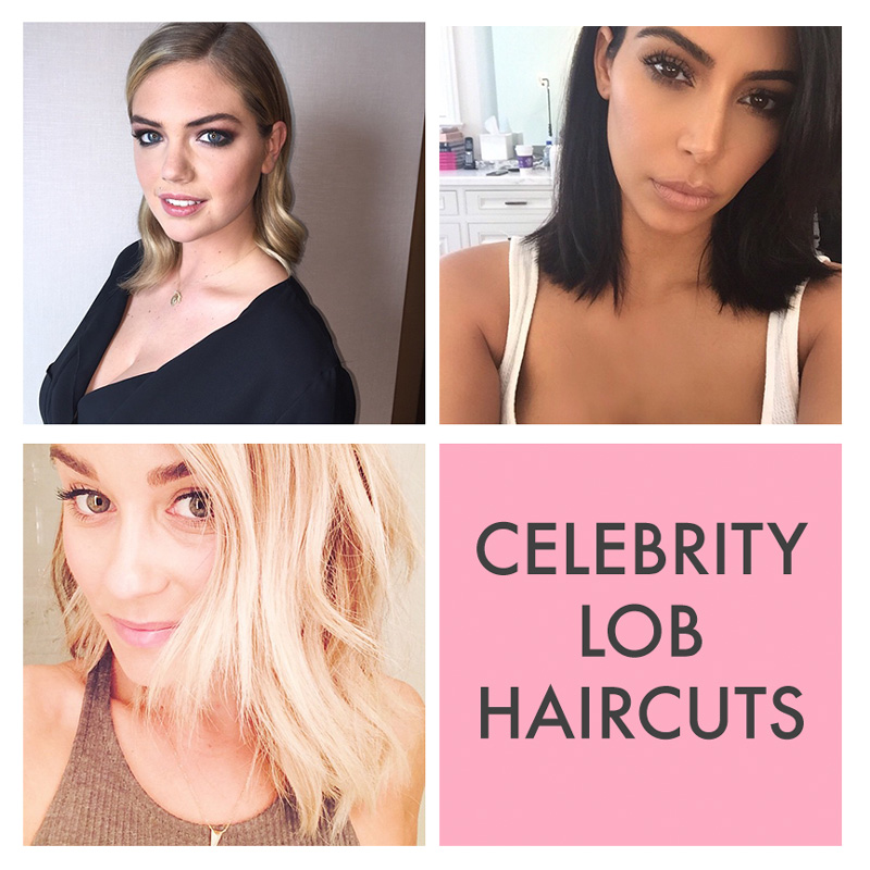 Kate Upton, Kim Kardashian and Lauren Conrad are three celebrities who recently had long bob or lob haircuts. Photos via Instagram. 