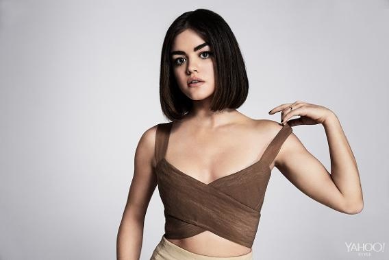 'Pretty Little Liars' star Lucy Hale shows off her chic bob hairstyle for Yahoo! Style