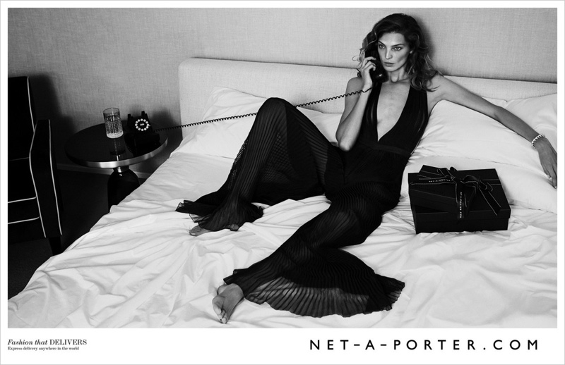 Daria Werbowy was photographed for Net-a-Porter's spring-summer 2015 campaign lensed by Erik Tortensen. 
