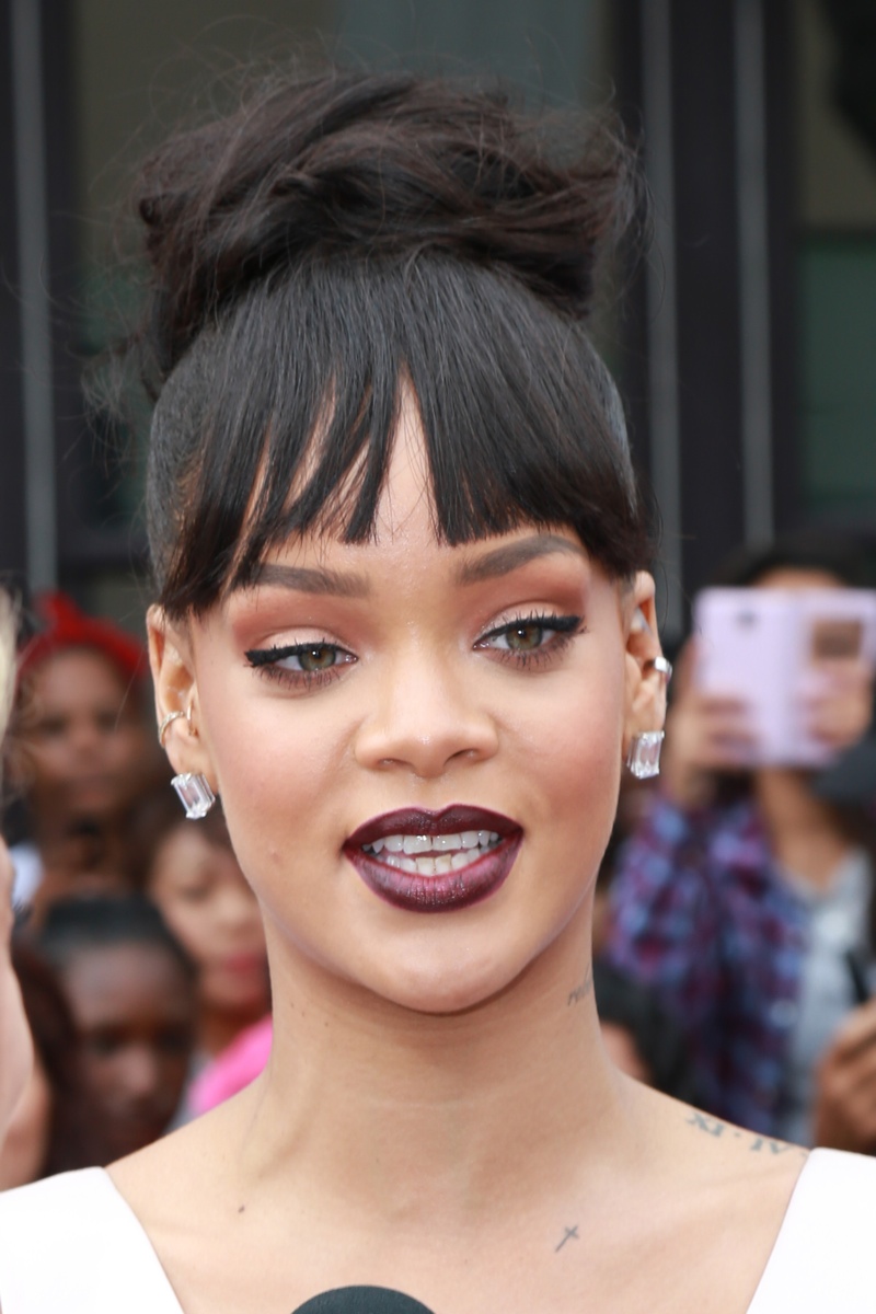 Rihanna wore a pink Dior silk satin dress at the 'Home' Los Angeles premiere. Photo: Helga Esteb/Shutterstock.com