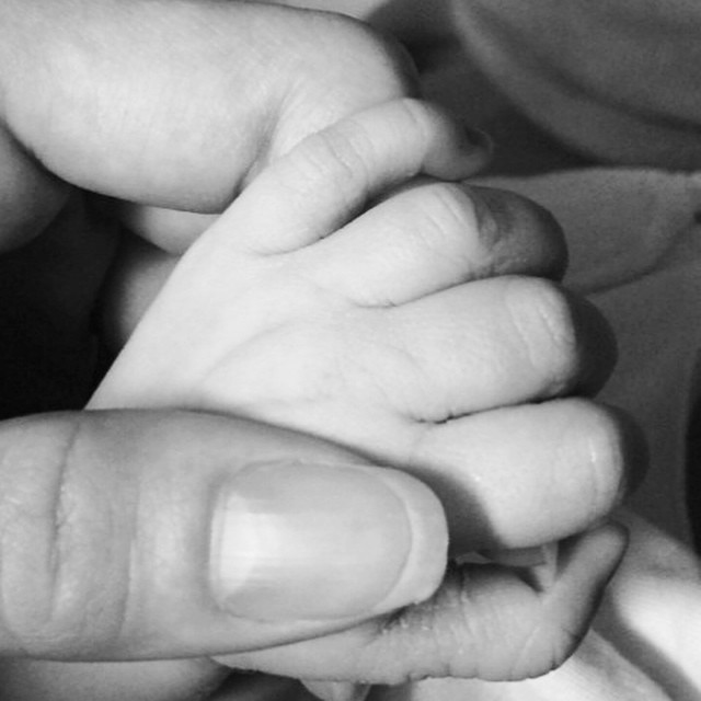 Robyn shared an image of her baby Ripley's hand on social media. This is her first child with Everest Schmidt. Photo: Instagram/robynlawley.