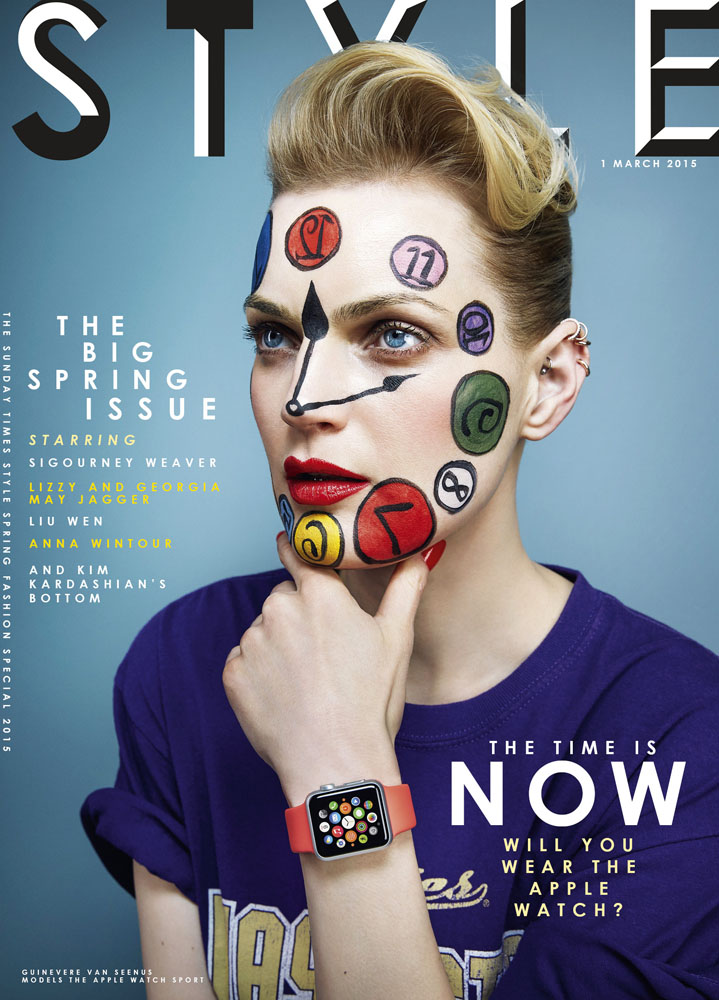 The Sunday Style Times featured the Apple Watch on its March 1, 2015, cover shot by Yelena Yemchuk.