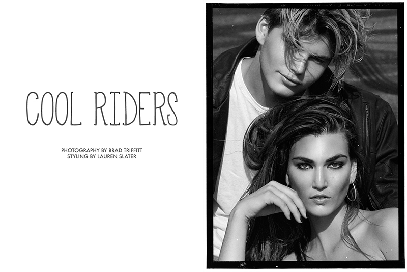 Tallulah Morton and Jordan Barrett star in 'Cool Riders' photographed by Brad Triffitt