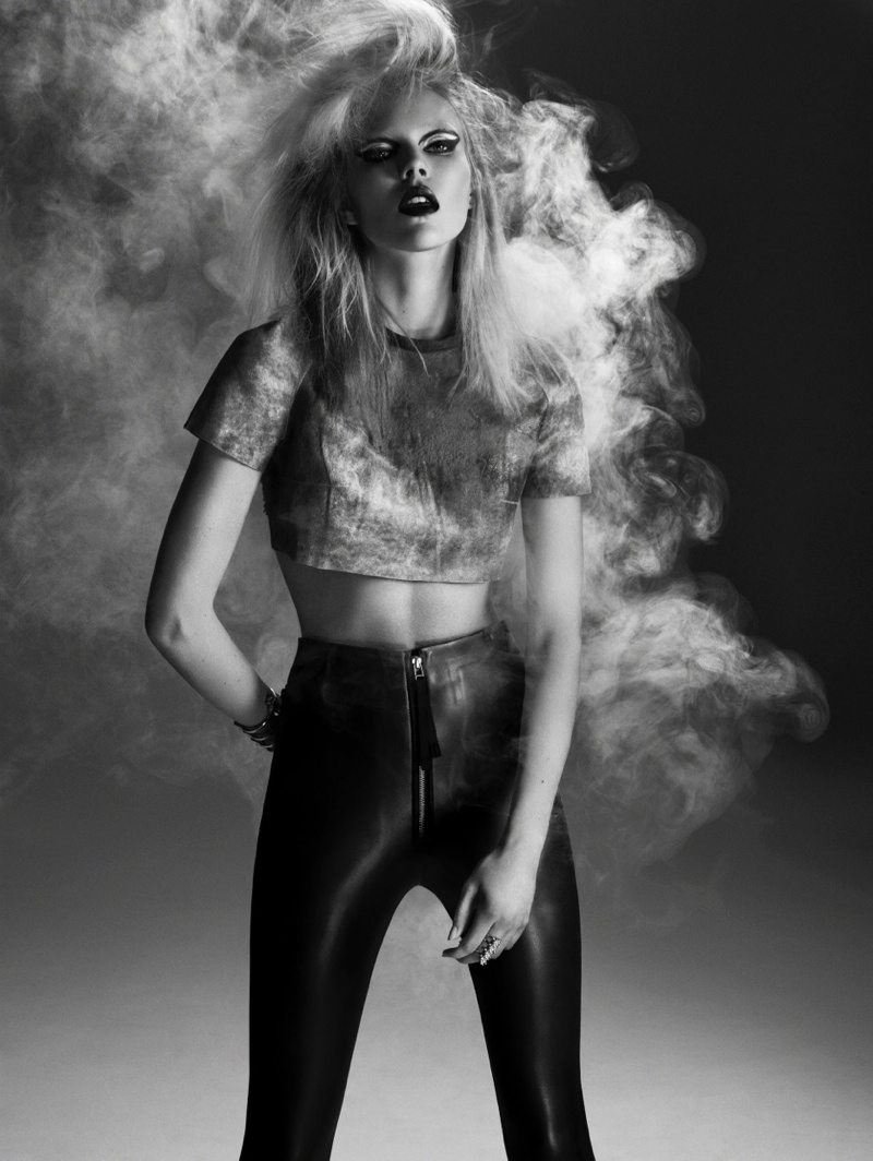 The editorial is inspired by pop divas with a rocker edge