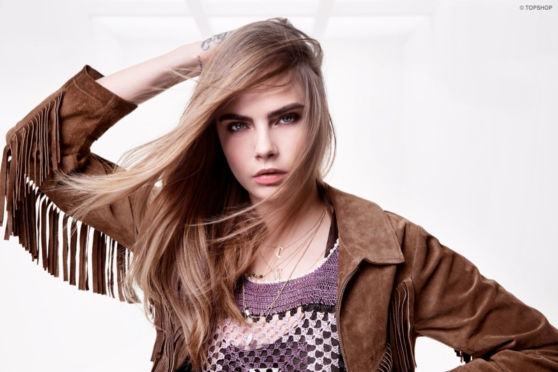 Cara sports hippie chic fringe in this image. 