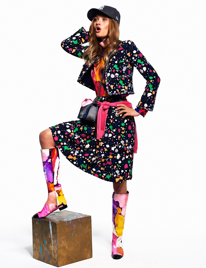 Caroline Corinth Wears Colorful Prints for Elle Spain