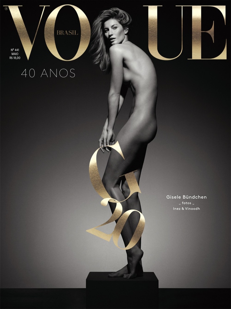 Gisele Bundchen poses naked on Vogue Brazil May 2015 cover. Photo: Inez & Vinoodh