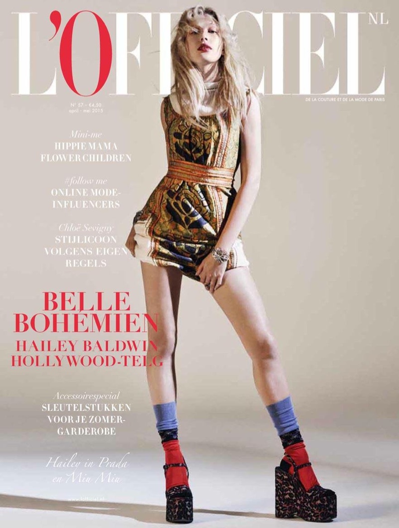 Hailey Baldwin lands five covers for L'Officiel Netherlands' April/May 2015 issue