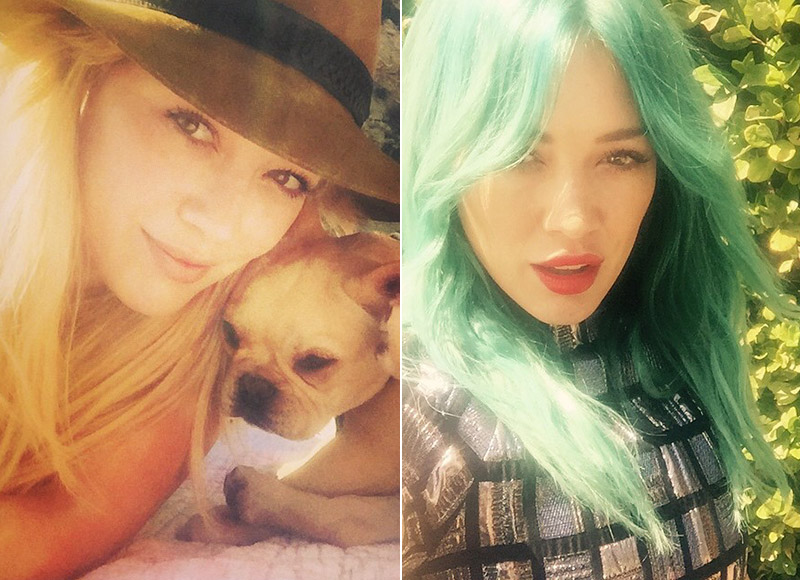 Hilary Duff went from blonde to blue hair in 2015. She also recently debuted pink tresses. Photo: Instagram. 