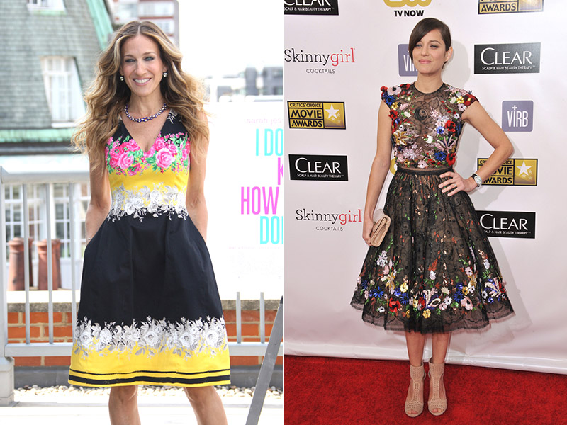 Sarah Jessica Parker and Marion Cotillard give a different take on florals. Photo: Shutterstock.com