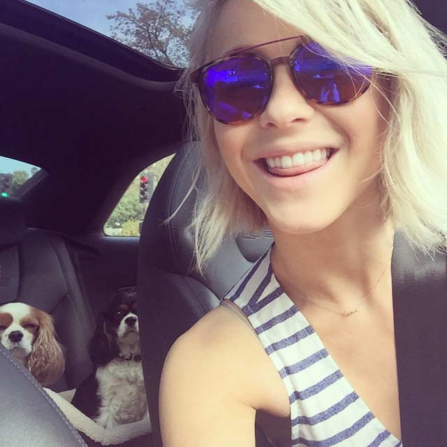BEFORE: Julianne Hough with a blonde bob earlier this year. Photo via Instagram. 