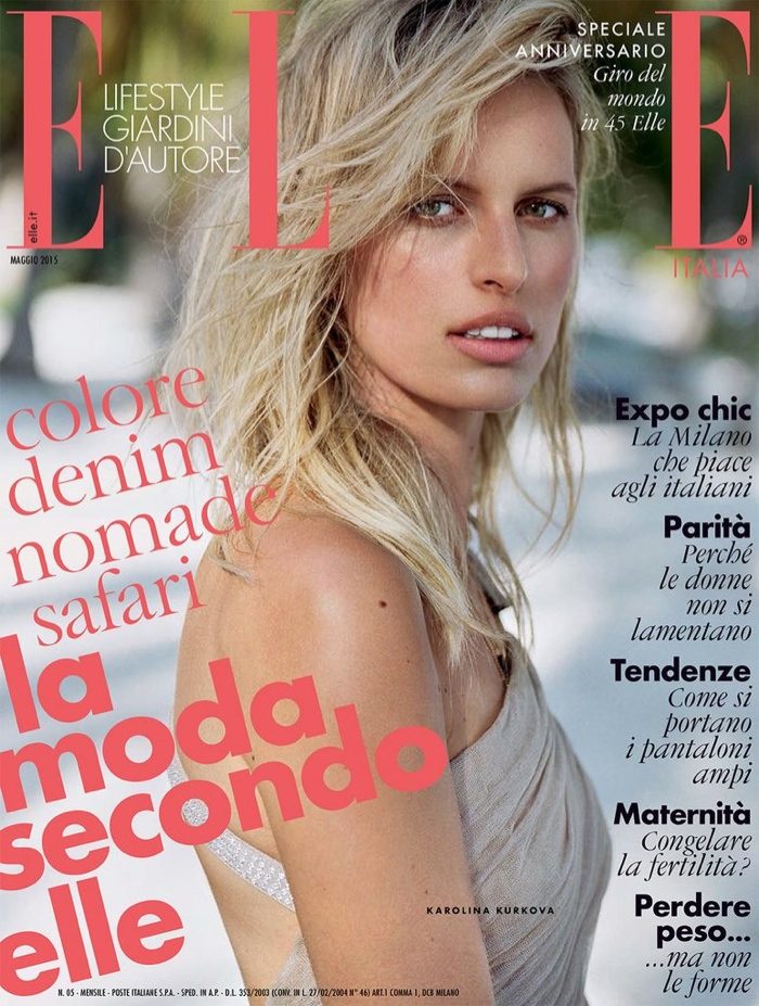 Karoline Kurkova lands Elle Italia May 2015 cover by Matt Jones