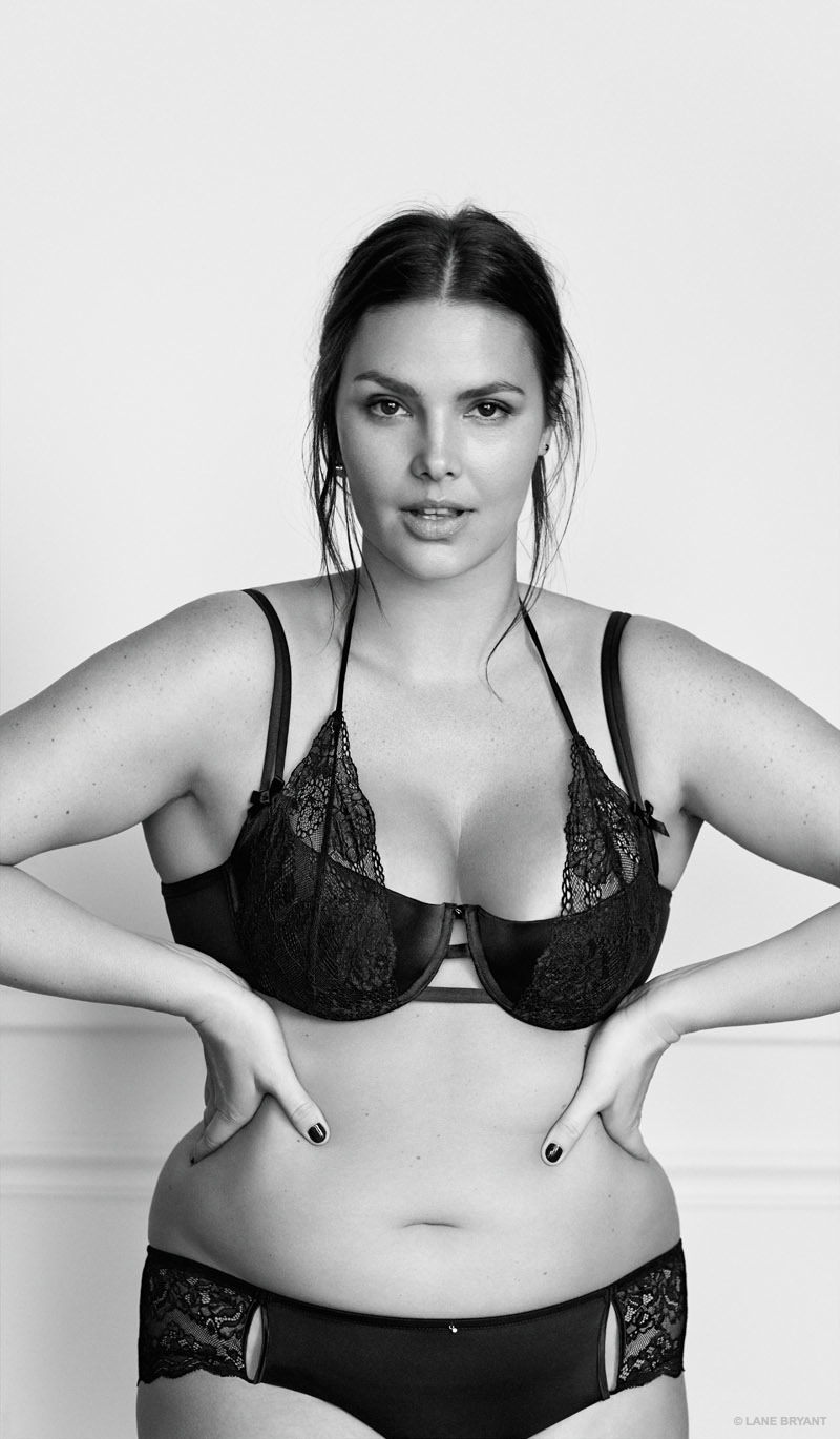 Candice Huffine stars in Lane Bryant #ImNoAngel lingerie advertisements. 