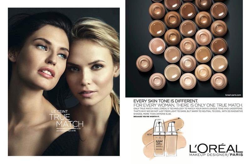 Bianca Balti and Natasha Poly front L'Oreal Paris 'True Match' makeup campaign. 