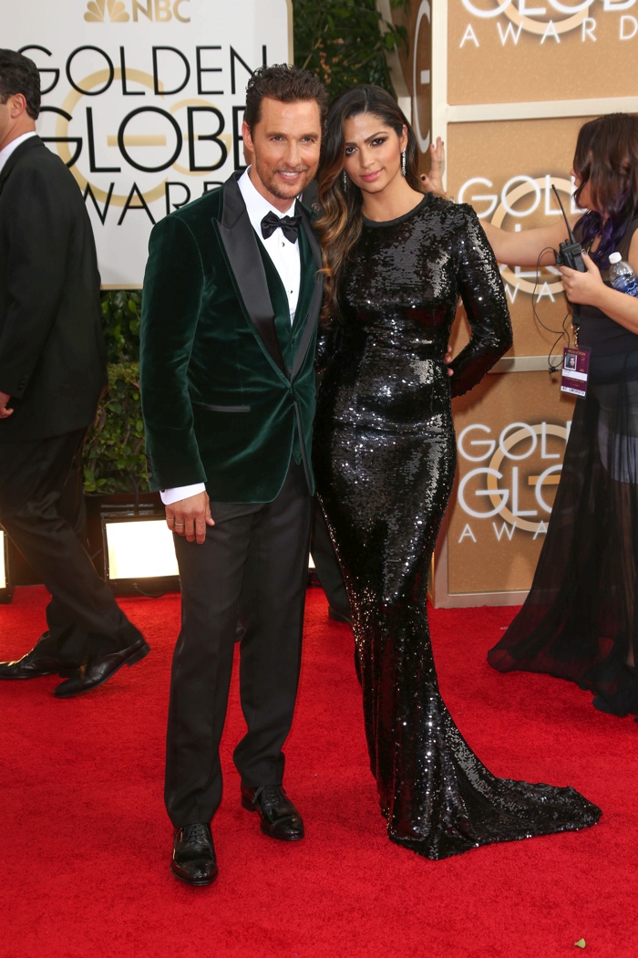 The pair looked stunning in Dolce & Gabbana looks. Matthew was dapper in a green suit jacket and black pants from the label while Camila shined in a long-sleeved black gown. Photo: Andrew Evans / PRPhotos.com 