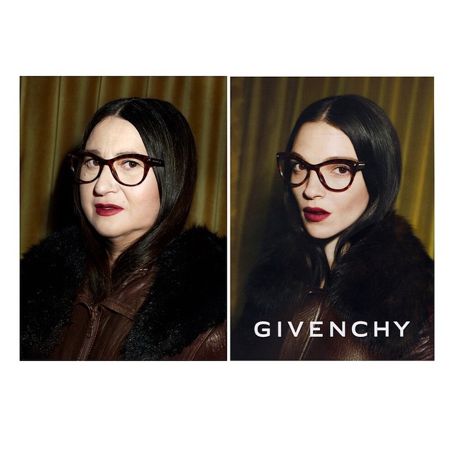 Nathalie Croquet spoofs a Givenchy ad with Mariacarla Boscono