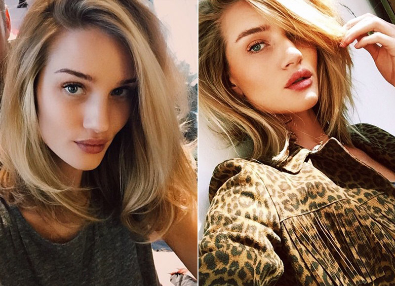 Model Rosie Huntington-Whiteley turned her lob into a full on bob this year. Photo: Instagram