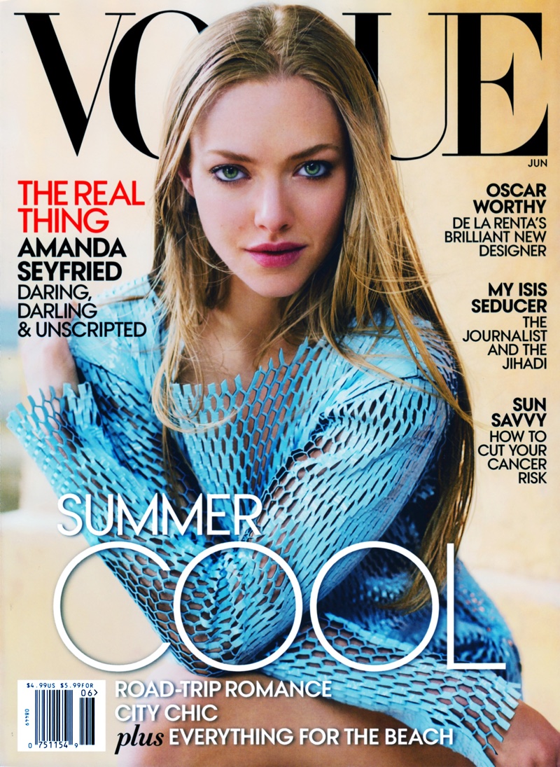 Amanda Seyfried graces the June 2015 cover from Vogue US