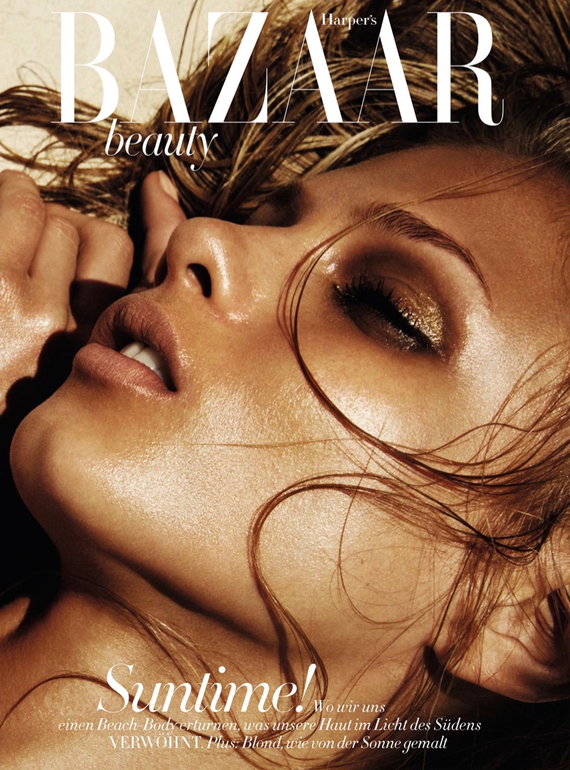 Anna Selezneva stars in a beauty editorial for Harper's Bazaar Germany photographed by Marcus Ohlsson