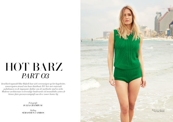 Bar Refaeli heads to the beach in the third story for the issue