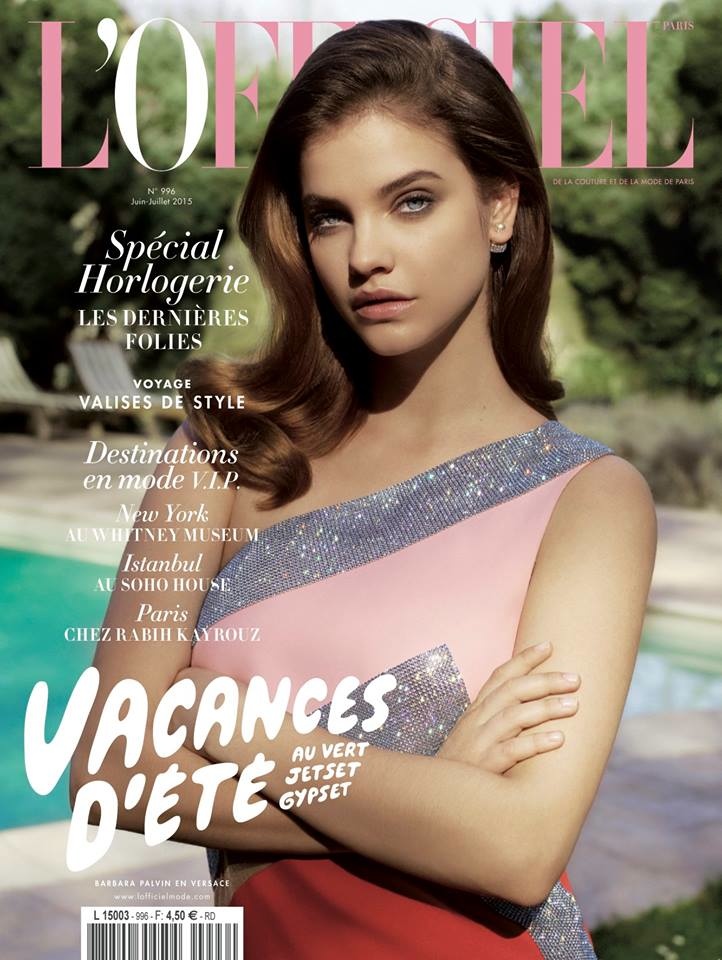 Barbara stars on the June-July 2015 cover of L'Officiel Paris. Photo by Nadine Ottawa. 