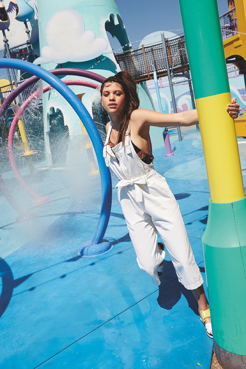 Sister to Nicole Richie, Sofia wears cropped overalls for the editorial