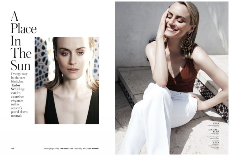 Orange is the New Black star Taylor Schilling for InStyle's June 2015 issue.