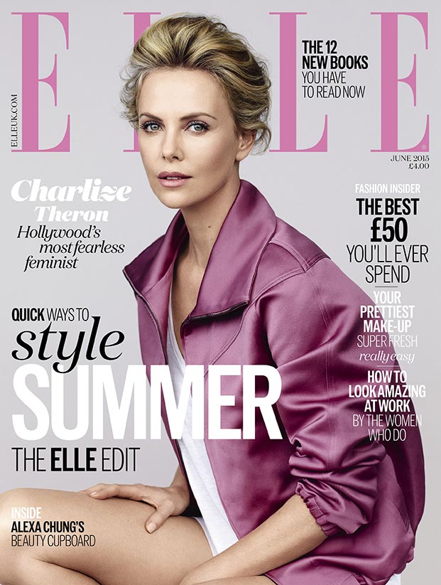 Charlize Theron fronts the June 2015 issue of ELLE UK