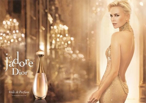 Here is Charlize Theron in a J'Adore Dior advertisement from 2013