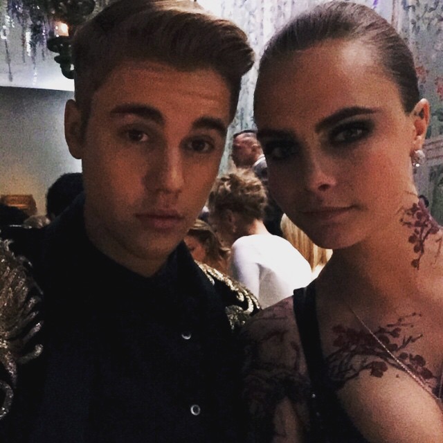 Justin Bieber and Cara Delevingne took a selfie at the Met Gala