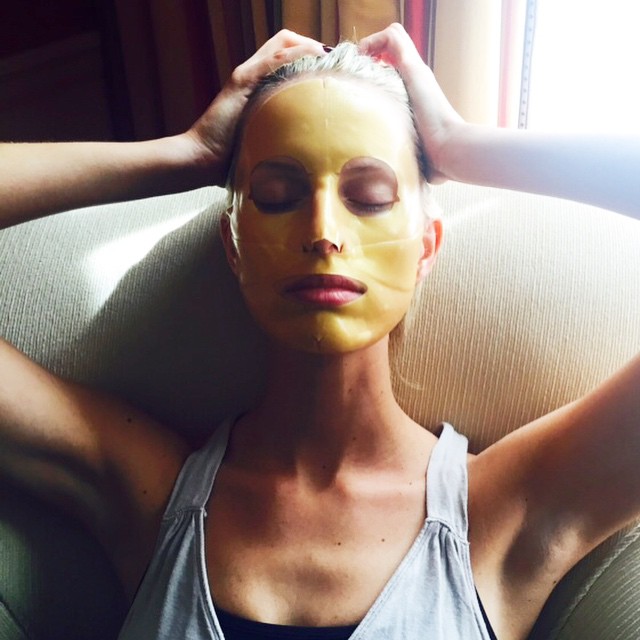 Karolina Kurkova gives her skin a rest with a pre-Met Gala facial mask