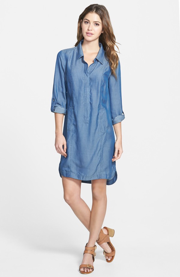 NIC+ZOE 'Blue Dawn' Chambray Tunic Shirtdress available for $158.00