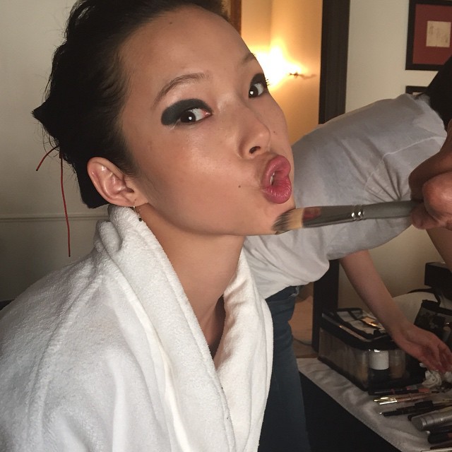 Xiao Wen Ju gets dolled up before the Met Gala