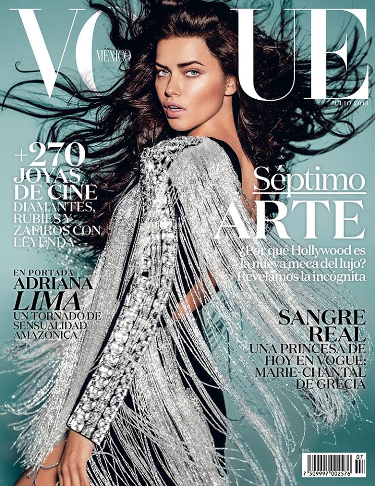 Adriana Lima on Vogue Mexico July 2015 Cover