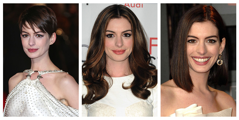 Image of Anne Hathaway hairstyle for long face