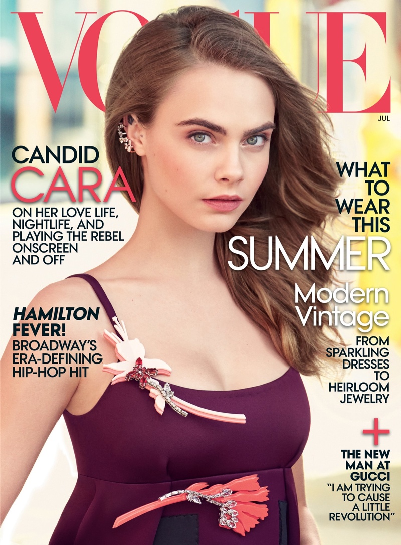Cara Delevingne on the July 2015 cover of Vogue US