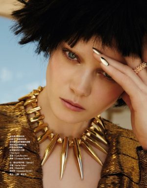 Golden Eye: Diana Moldovan Glitters in Metallic Style for Vogue Taiwan